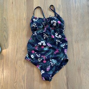 Gap Navy Maternity Floral Suit - Size Small